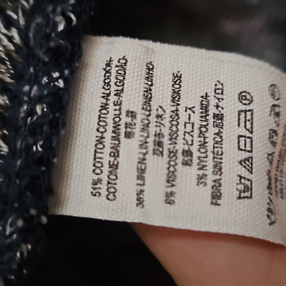 Free People Big Trail Open Cardigan Poncho Shawl Pockets Linen Blend LIKE NEW - Picture 12 of 12